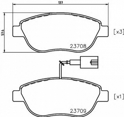 HELLA PAGID 8db355018831 -  Комплект тормозных колодок, дисковый тормоз